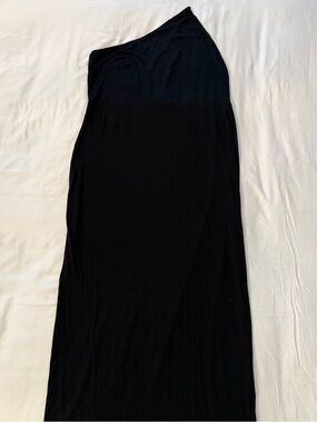 ASOS Black Asymmetric One-Shoulder Maxi Skirt